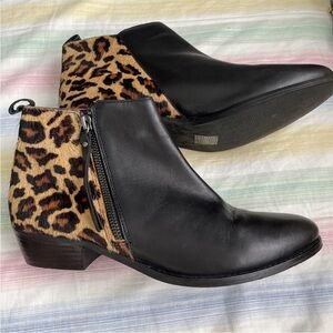 Journee Collection Shalece Ankle Bootie Black Leather 9 M Euc